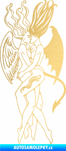 Samolepka Anděl a Démon levá zlatá metalíza