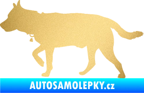 Samolepka Pes 121 levá německý ovčák zlatá metalíza