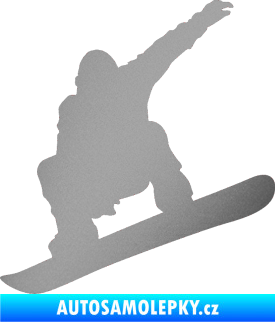 Samolepka Snowboard 021 levá stříbrná metalíza