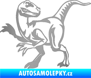 Samolepka Tyrannosaurus Rex 003 levá stříbrná metalíza