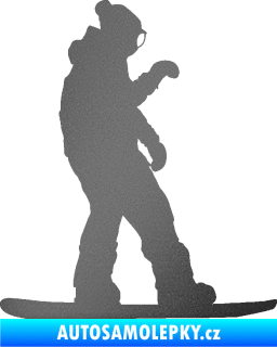 Samolepka Snowboard 028 pravá grafitová metalíza