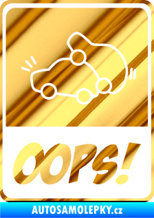 Samolepka Oops love cars 001 chrom fólie zlatá zrcadlová