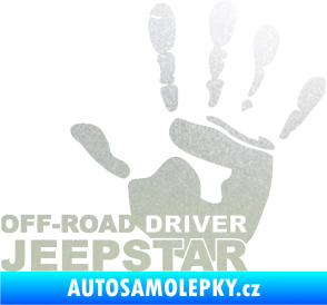 Samolepka Off road driver - Jeep star nápis s rukou pískované sklo