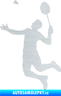 Samolepka Badminton 001 levá škrábaný hliník