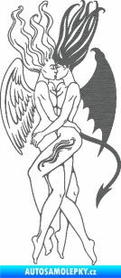 Samolepka Anděl a Démon levá škrábaný titan