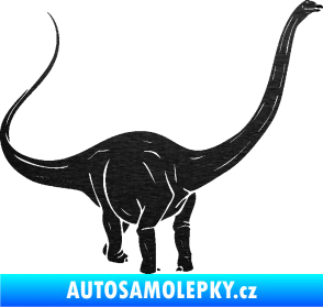 Samolepka Brachiosaurus 002 pravá škrábaný kov černý