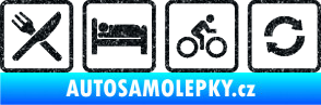 Samolepka Eat sleep cycling repeat cyklistika Ultra Metalic černá