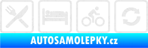 Samolepka Eat sleep cycling repeat cyklistika Ultra Metalic bílá