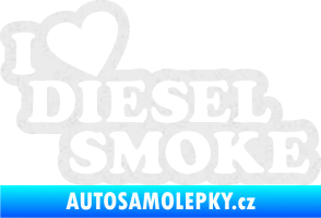 Samolepka I love diesel smoke nápis Ultra Metalic bílá
