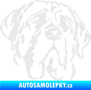 Samolepka Pes 125 pravá anglický mastif Ultra Metalic bílá