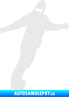 Samolepka Snowboard 031 levá Ultra Metalic bílá