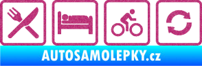 Samolepka Eat sleep cycling repeat cyklistika Ultra Metalic růžová