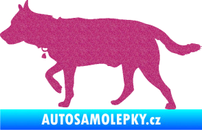 Samolepka Pes 121 levá německý ovčák Ultra Metalic růžová