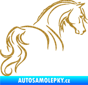 Samolepka Kůň 104 pravá Ultra Metalic zlatá