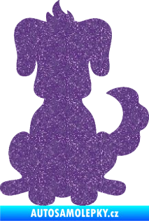 Samolepka Pes 113 pravá kreslená silueta Ultra Metalic fialová