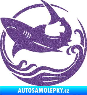 Samolepka Žralok 022 levá vlny Ultra Metalic fialová