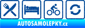 Samolepka Eat sleep cycling repeat cyklistika Ultra Metalic modrá