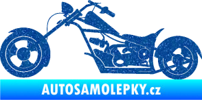 Samolepka Motorka chopper 001 levá Ultra Metalic modrá