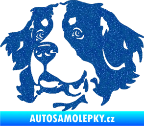 Samolepka Pes 131 levá bernský salašnický pes Ultra Metalic modrá