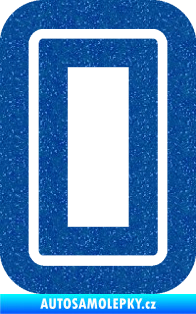 Samolepka Startovní číslo 0 typ 7 Ultra Metalic modrá