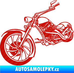 Samolepka Motorka chopper 002 levá 3D karbon červený