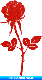 Samolepka Růže 003 levá 3D karbon červený