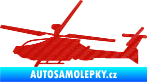 Samolepka Vrtulník 013 levá 3D karbon červený