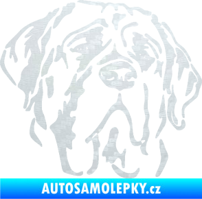 Samolepka Pes 125 pravá anglický mastif 3D karbon bílý