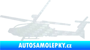 Samolepka Vrtulník 013 levá 3D karbon bílý
