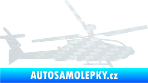 Samolepka Vrtulník 013 pravá 3D karbon bílý