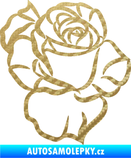 Samolepka Růže 006 pravá 3D karbon zlatý