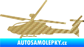 Samolepka Vrtulník 013 levá 3D karbon zlatý