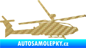 Samolepka Vrtulník 013 pravá 3D karbon zlatý