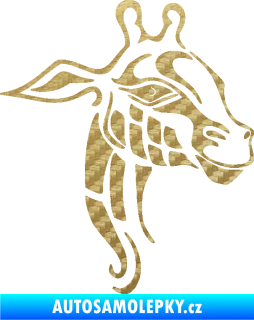 Samolepka Žirafa 003 pravá 3D karbon zlatý
