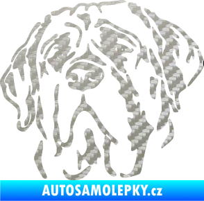 Samolepka Pes 125 levá anglický mastif 3D karbon stříbrný