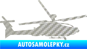 Samolepka Vrtulník 013 pravá 3D karbon stříbrný