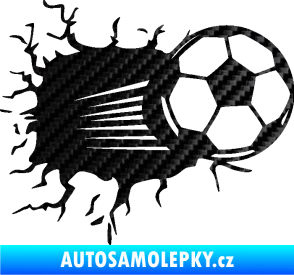 Samolepka Fotbalový míč 005 pravá 3D karbon černý