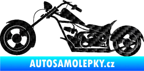 Samolepka Motorka chopper 001 levá 3D karbon černý