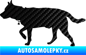 Samolepka Pes 121 levá německý ovčák 3D karbon černý
