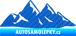 Samolepka Krajina hory 014 levá 3D karbon modrý