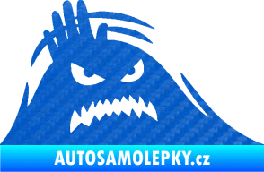 Samolepka Kuk 005 pravá vzteklý šmírák 3D karbon modrý