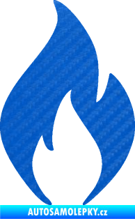 Samolepka Oheň 001 plamen 3D karbon modrý