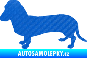 Samolepka Pes 094 levá Baset 3D karbon modrý