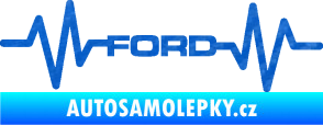 Samolepka Srdeční tep 027 Ford 3D karbon modrý