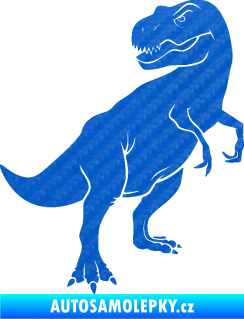 Samolepka Tyrannosaurus Rex 004 pravá 3D karbon modrý