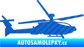 Samolepka Vrtulník 013 pravá 3D karbon modrý