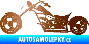 Samolepka Motorka chopper 001 levá měděná metalíza