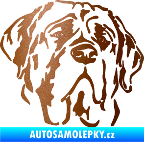 Samolepka Pes 125 pravá anglický mastif měděná metalíza