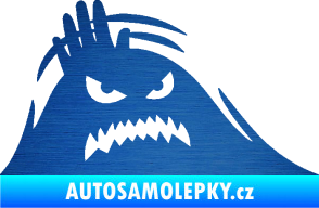 Samolepka Kuk 005 pravá vzteklý šmírák škrábaný kov modrý