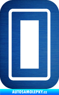 Samolepka Startovní číslo 0 typ 7 škrábaný kov modrý